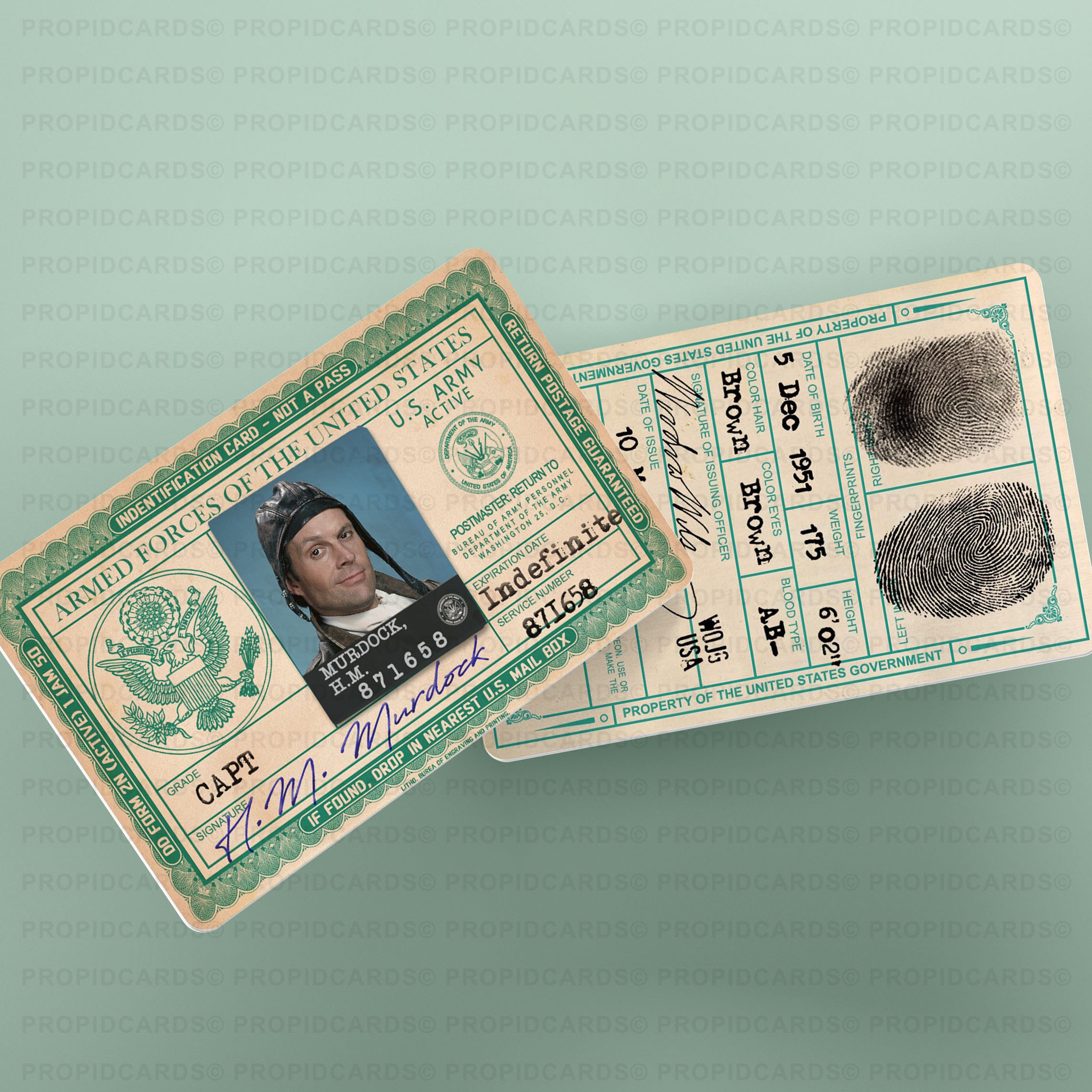 The Ateam Novelty Military ID Cards John Smith Templeton Etsy