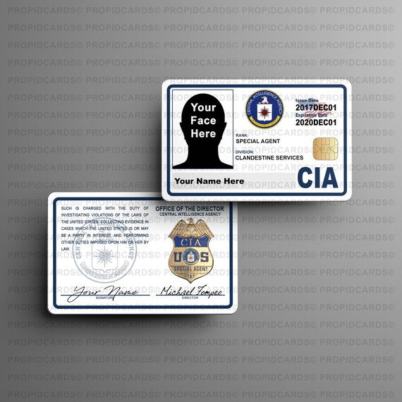 Novelty Cia Id Cards