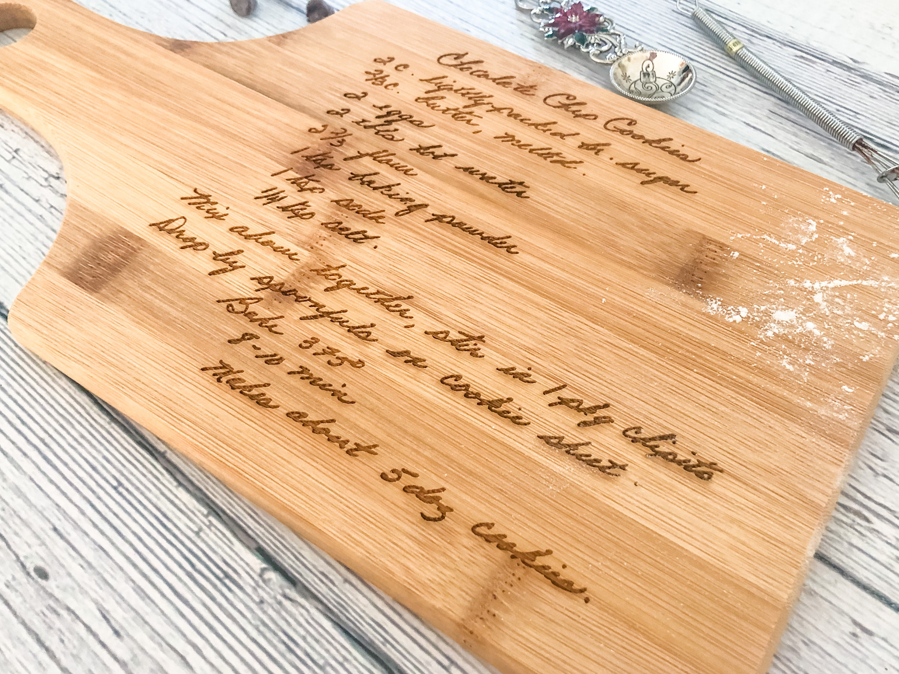 Handwritten Recipe Cutting Board Engraved