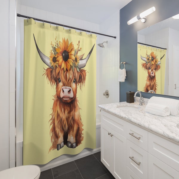 Highland Cow Shower Curtains Etsy