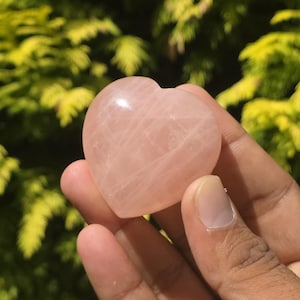 45mm Rose Quartz Heart Crystal • Stone of Love & Compassion • Heart Chakra Healing • Self-Love Gift • Natural Gemstone • Meditation Stone