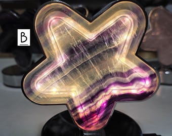 Rainbow Fluorite light, Night Lamp, crystal home decor, Star light