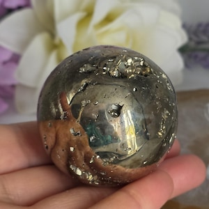 Pyrite Sphere | Druzy Pyrite sphere | Peruvian Pyrite | Fools gold