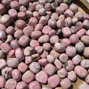 Peruvian Rhodonite Tumbled Stones – Emotional Healing Crystal, Heart Chakra Stone, Love & Compassion Energy Gem