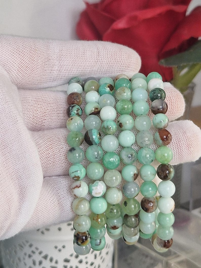Chrysoprase beaded bracelet image 2