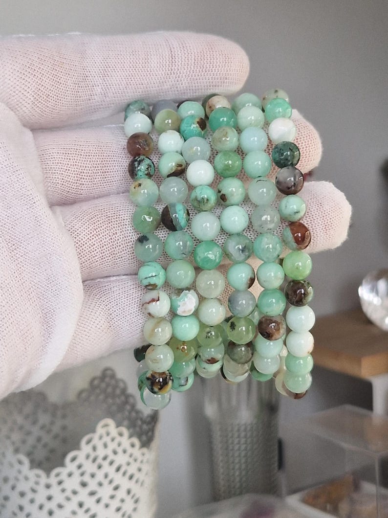 Chrysoprase beaded bracelet image 3