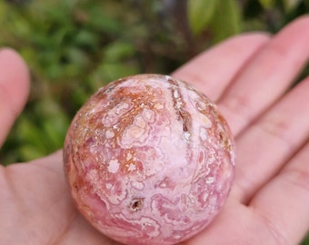 Natural Rhodochrosite sphere, Argentinian Rhodochrosite