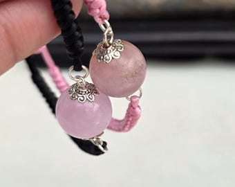 Pulsera de aragonita rosa: joyería ajustable de piedras preciosas curativas con cristales.