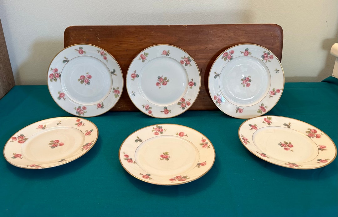 6 GDA Limoges Floral Bread Plates Roses Gold Trim Porcelain Etsy