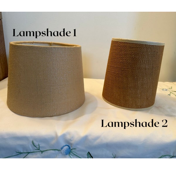 Natural fiber lampshades and/or Small Vintage Gilded Plaster Accent Lamp Base