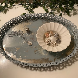 Antieke Spiegel Ijdelheid Tray