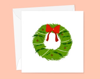 Cute Christmas Wreath Greetings Card