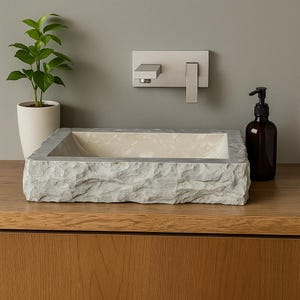 Seagrass Travertine Oval Bathroom Sink: Rustic Stone Vanity Bowl (21.6x17x7.3 inches)