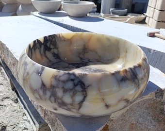 Handmade Viola Calacatta Marble Sink: Italian Stone Washbasin