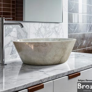 Marble Sink - Custom Order Marble Sink, Hand Carved Marble Sink, Wall Mount Sink, Bathroom Sink, Calacatta Viola Marble Sink, Farmhouse Sink