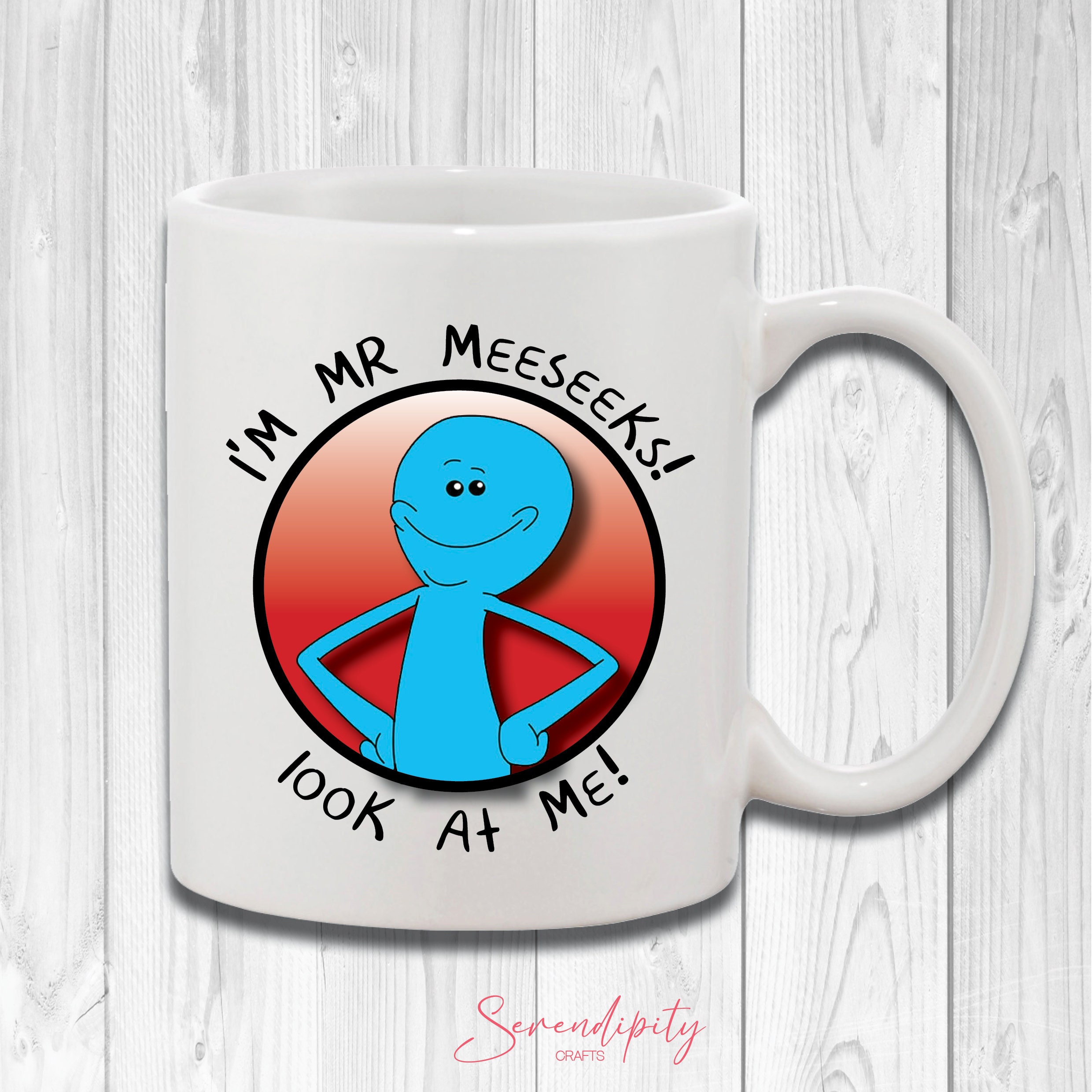 Rick and Morty Mug Mr Meeseeks • Great Gift • 10oz Ceramic • Dishwasher Safe