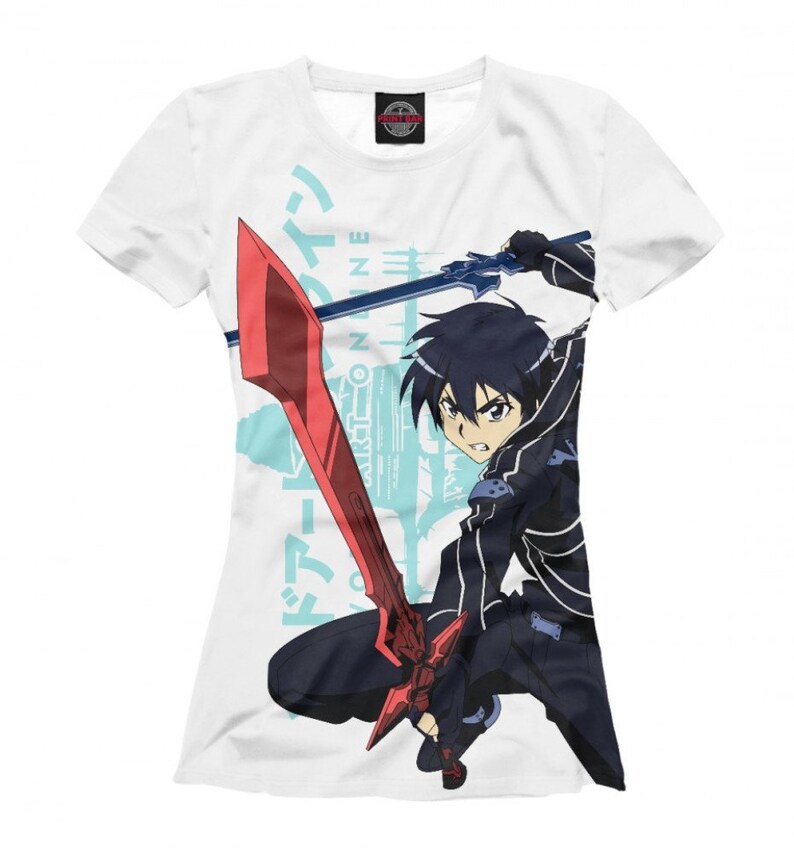 Sword Art Online Kirito TShirt High Quality Microfiber Tee Etsy