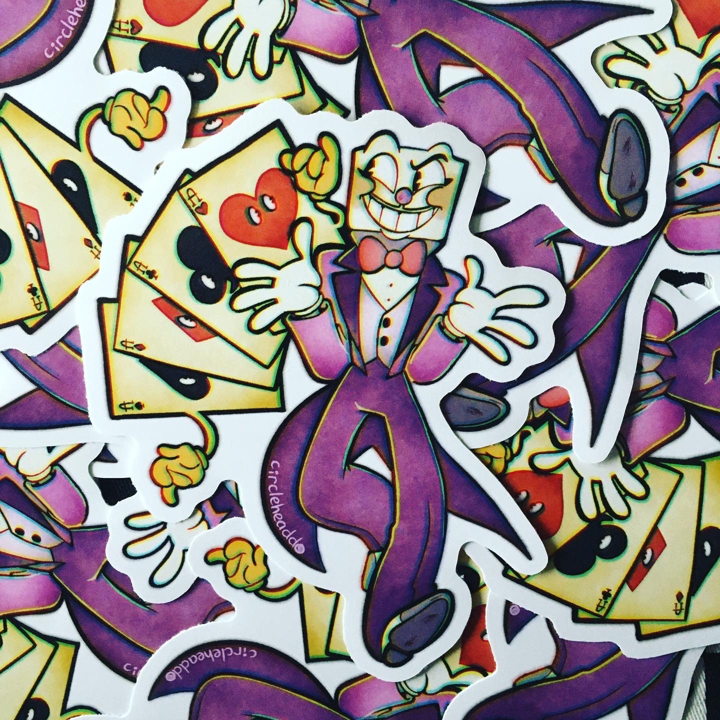 Bullseye King Dice Sticker - Bullseye King Dice The Cuphead Show