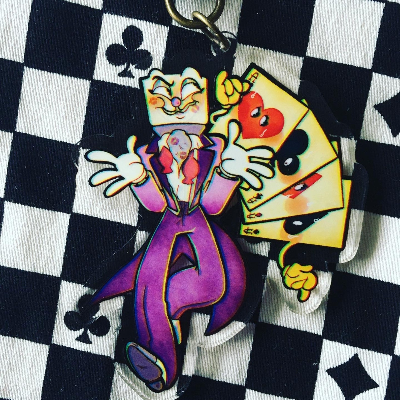 Cuphead King Dice Smackeroo 3 Double Sided Acrylic Charm Etsy