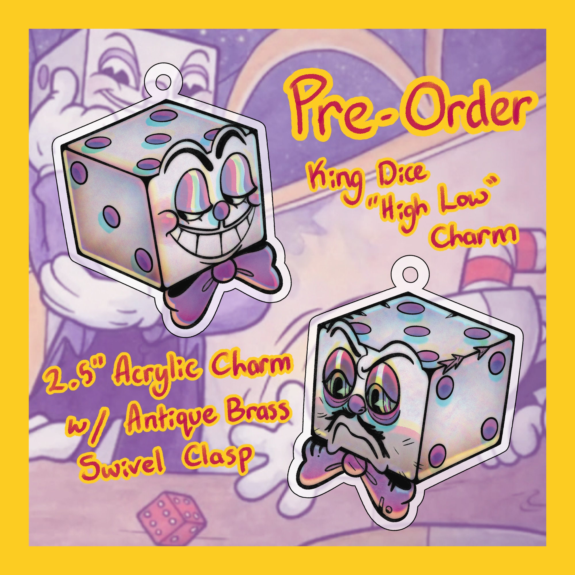 Cuphead King Dice Keychain