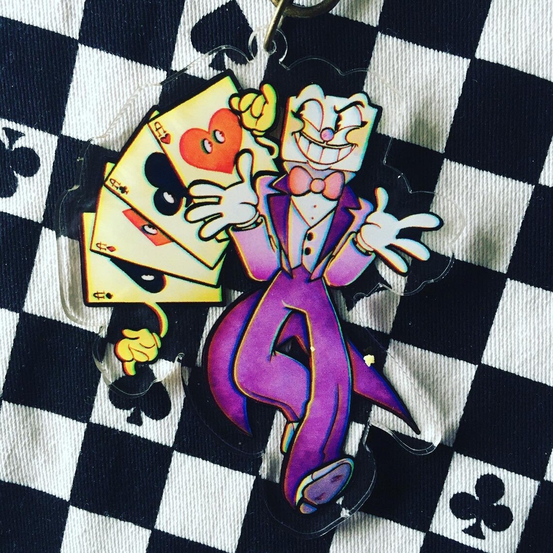 Cuphead King Dice Smackeroo 3 Double Sided Acrylic Charm Etsy