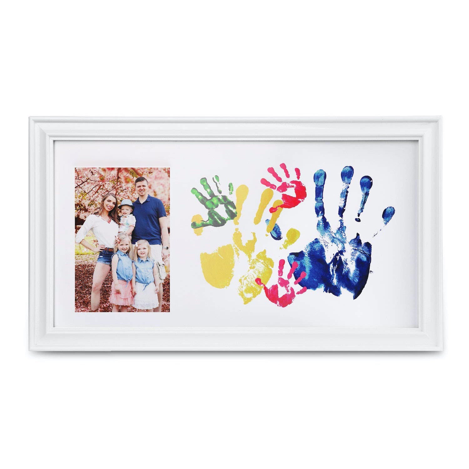 DAMLUX Family Handprint Kit,DIY Art Print Keepsake Frame Keepsake Baby Hand  and Footprint Kit,Personalized for New Mom Couples Family