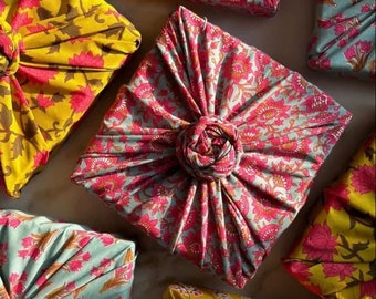 Sari Fabric Furoshiki Gift Wraps - (Set of 25 Pcs), Sari gift wrap, XL reusable furoshiki gift wrap, recycled sari, eco friendly