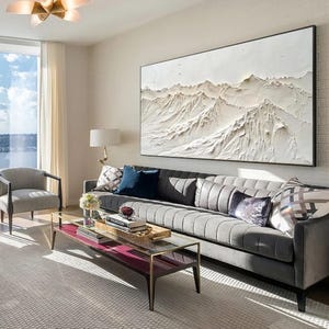 3D Textured Mountain Oil Painting On Canvas, Abstract Landscape Canvas Art, Large Impasto Wall Art, Earth Color Painting, Living Room Decor