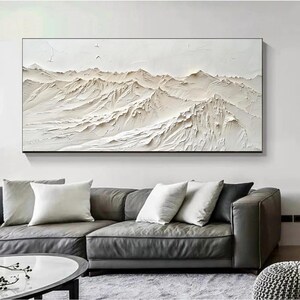 3D Textured Mountain Oil Painting On Canvas, Abstract Landscape Canvas Art, Large Impasto Wall Art, Earth Color Painting, Living Room Decor