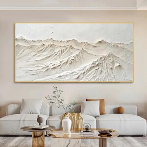 3D Textured Mountain Oil Painting On Canvas, Abstract Landscape Canvas Art, Large Impasto Wall Art, Earth Color Painting, Living Room Decor