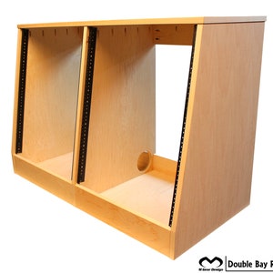 Recording Studio Audio Equipment Rack - 14u Angled Front Double Bay
