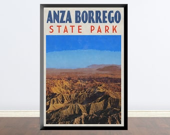 Anza Borrego State Park Poster, Vintage Home Decor, Printable Digital File, Traditional Poster Size for 24"x36" Frames