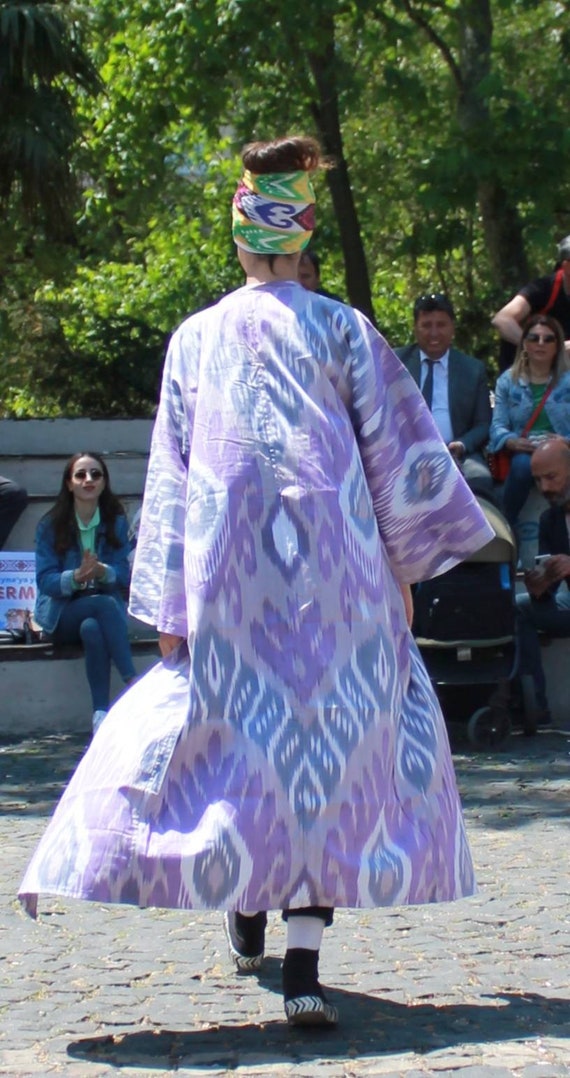 Kimono adras uzbeko de algodón original Kimono adras uzbeko de algodón original