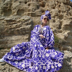 Original African cotton fabric dress ,kimono ,kaftan, ,long bohemian dress , boho dress, gift for her. image 1