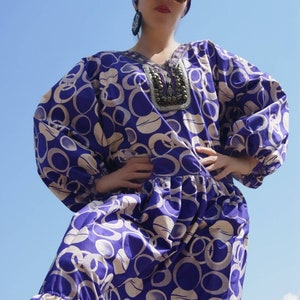 Original African cotton fabric dress ,kimono ,kaftan, ,long bohemian dress , boho dress, gift for her. image 2