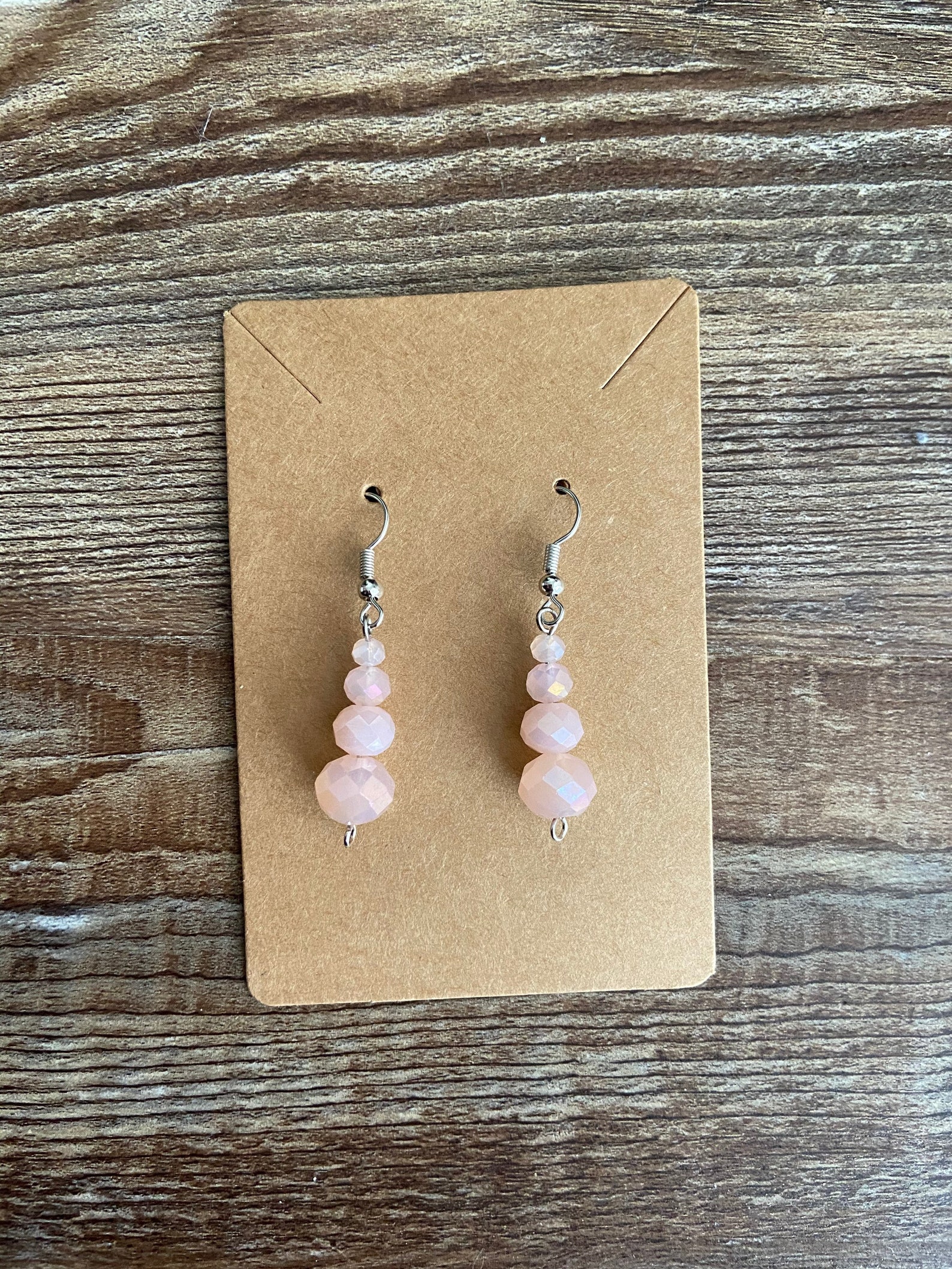Pink Glass Drop Earrings pink earrings faceted pink glass Etsy