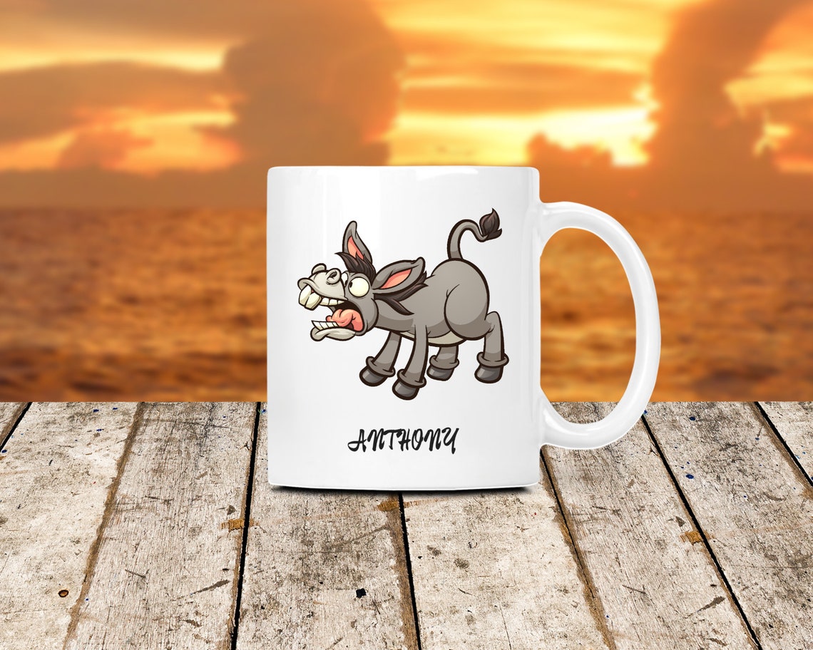 Funny Donkey Custom Coffee Mug With Name. Personalized Gift Etsy