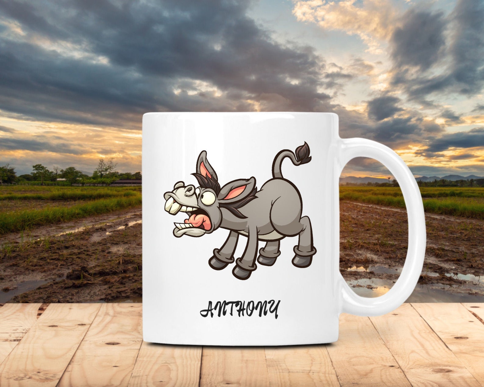 Funny Donkey Custom Coffee Mug With Name. Personalized Gift Etsy