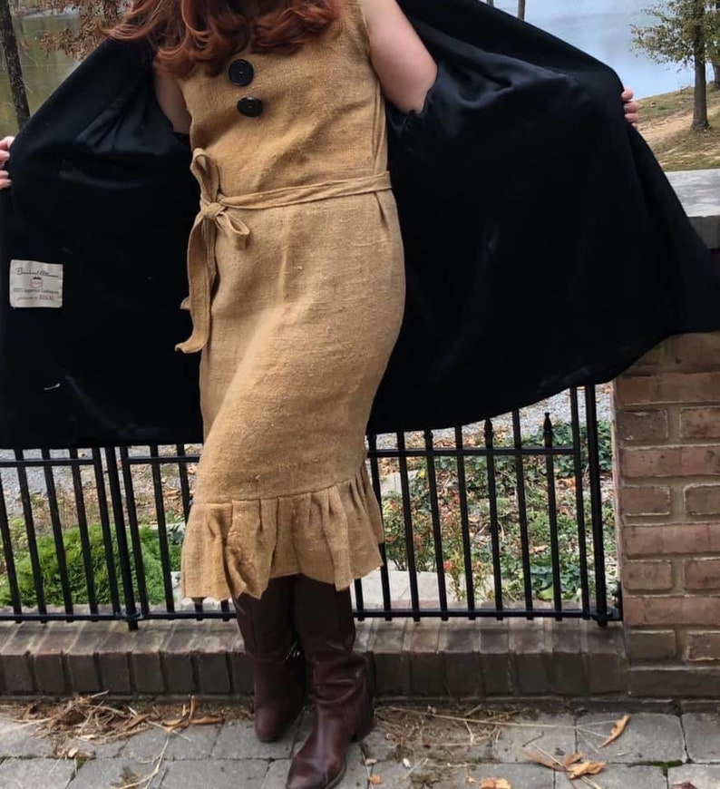 Vintage 1960s Burlap Sack Dress Etsy