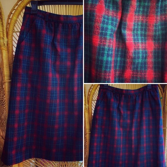 1970s Leslie Fay Plaid Skirt