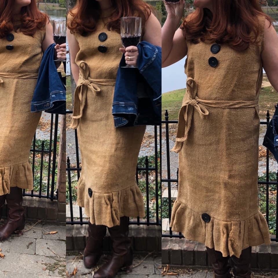 Vintage 1960s Burlap Sack Dress Etsy