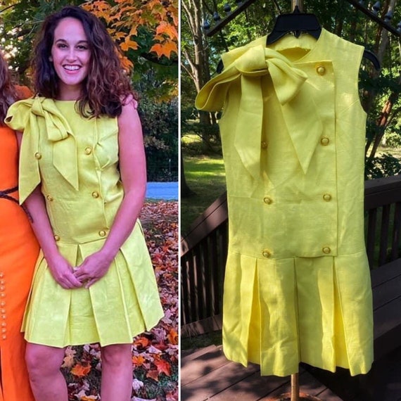 1960s Scooter Dress with Dropped Waist and Pussy B