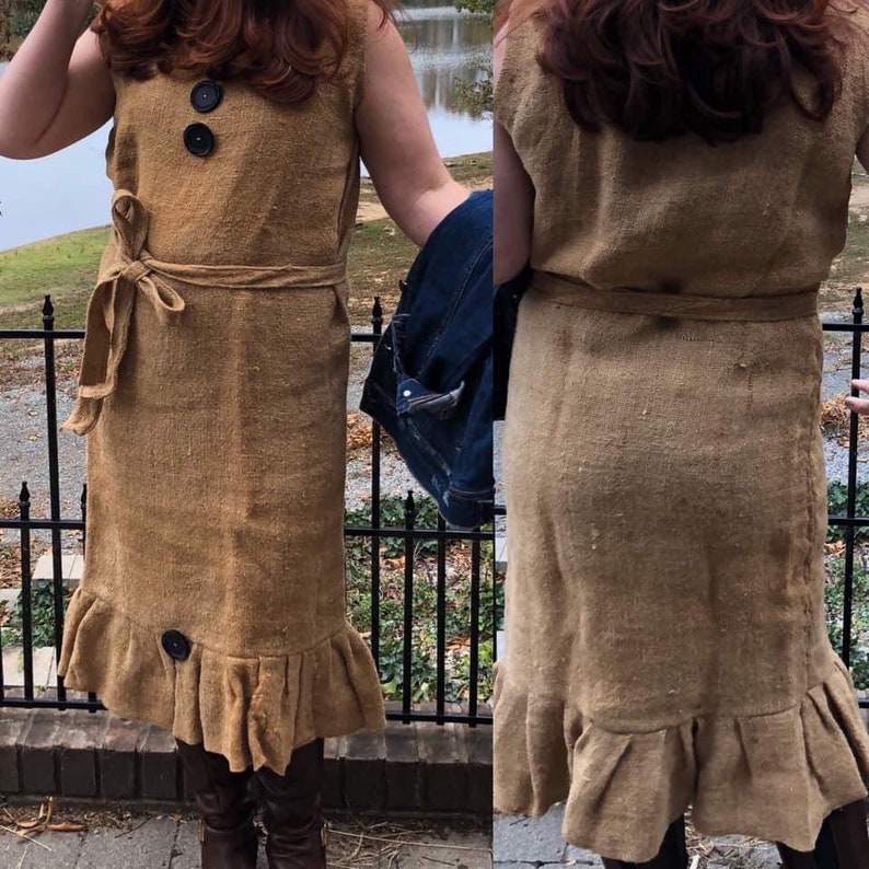 Vintage 1960s Burlap Sack Dress Etsy
