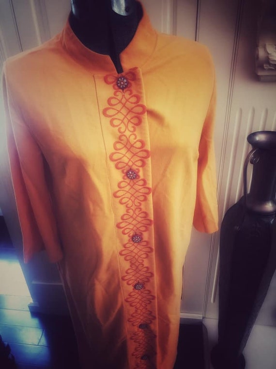 1970s Orange Housecoat/Duster
