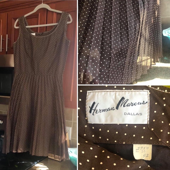 1960s Herman Marcus of Dallas Polka Dot Dress