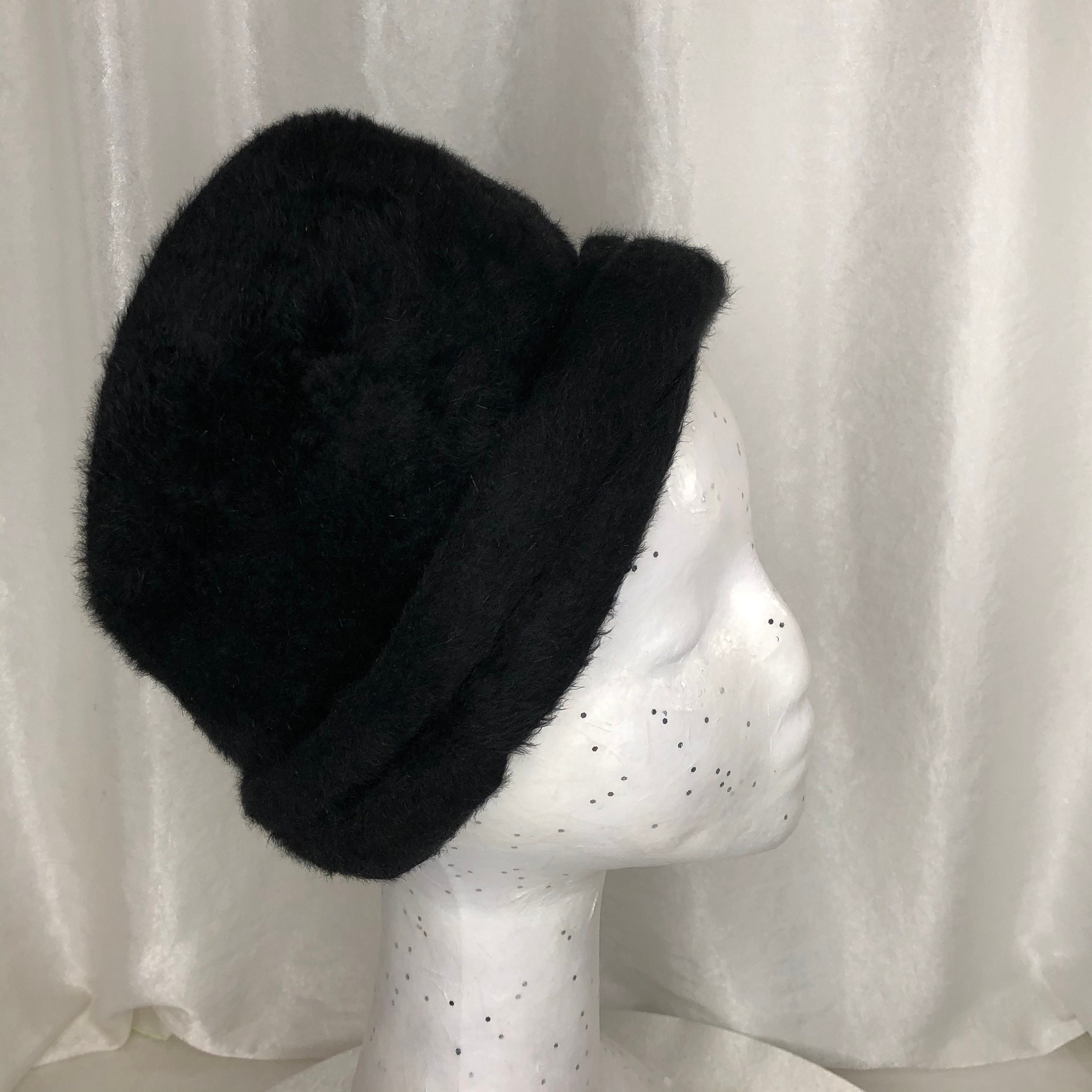 Mystere Vintage Fur Felted Black Cloche Hat | Etsy
