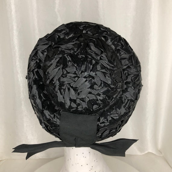 Betmar Pompadour Black Straw Vintage Hat - image 3