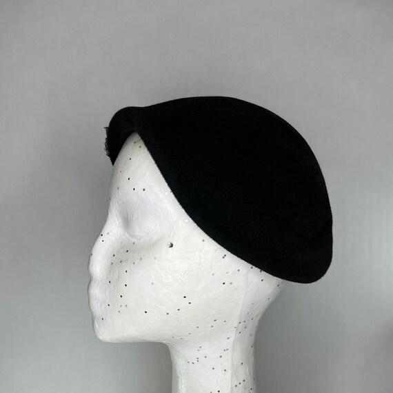 Young Towner’s Hat Shop Black Felt Vintage Hat wi… - image 4