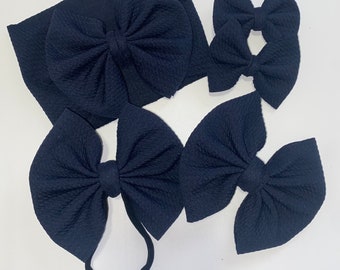 Headwrap/ Bow/ Nylon/ Clip/ Piggies/solids/baby, navy, red , pink, white, black, grey, green, purple, yellow