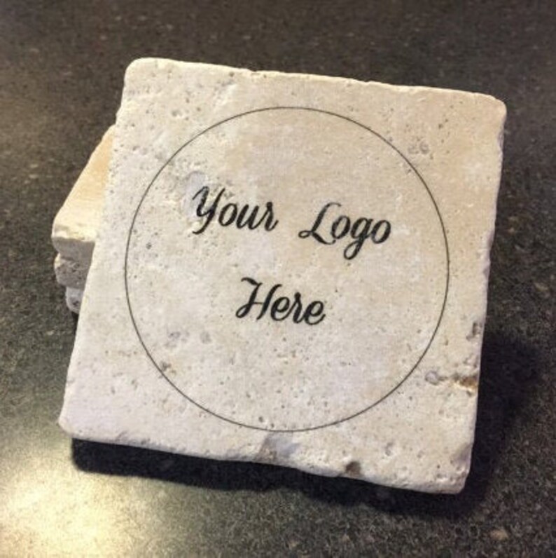 Custom Logo Stone Coasters Textured Stone Tile for Your Etsy